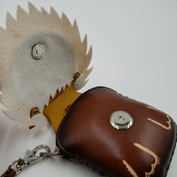 Lion Cat Gift Wristlet Wallet Card Holder Keychain Quirky Handmade Unique Boho - Picture 14 of 16